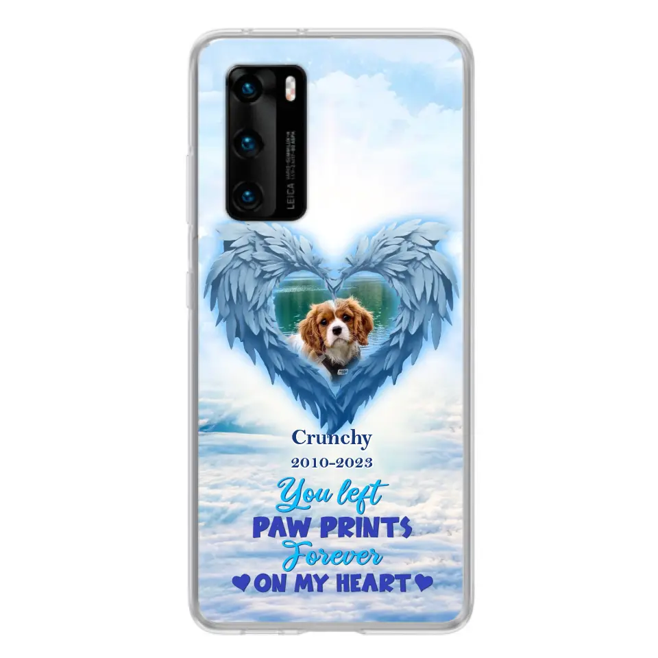 Custom Personalized Memorial Photo Phone Case - Memorial Gift Idea for Pet Owners - You Left Paw Prints Forever On My Heart - Case for Xiaomi/Huawei/Oppo