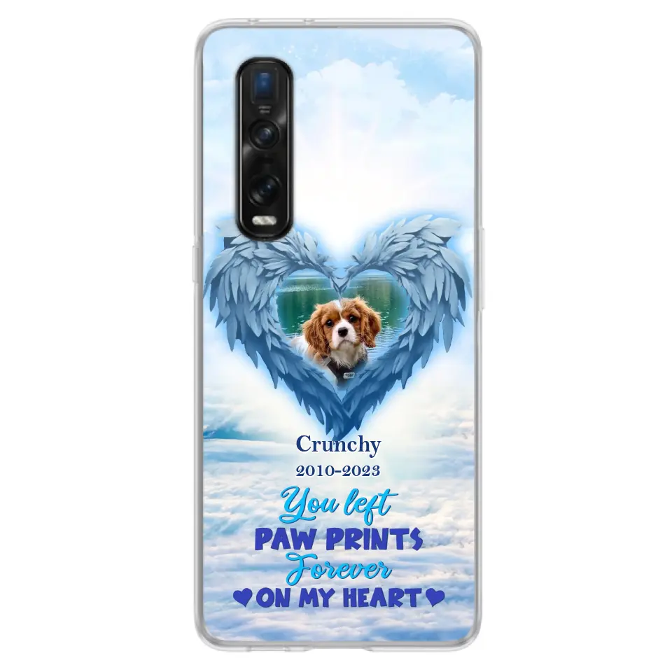 Custom Personalized Memorial Photo Phone Case - Memorial Gift Idea for Pet Owners - You Left Paw Prints Forever On My Heart - Case for Xiaomi/Huawei/Oppo