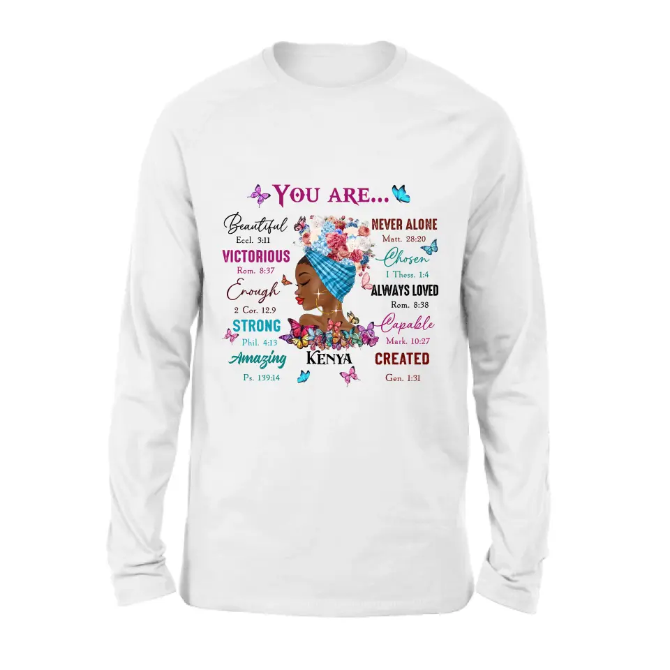 Personalized African American Girl Shirt/Hoodie - Gift Idea For Birthday/Friends - You Are Beautiful, Victorious