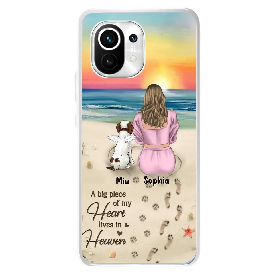 Personalized Memorial Dog Mom Phone Case - Up to 3 Dogs - Memorial Gift Idea for Dog Owners - A Big Piece Of My Heart Lives In Heaven - Case for Oppo/Xiaomi/Huawei