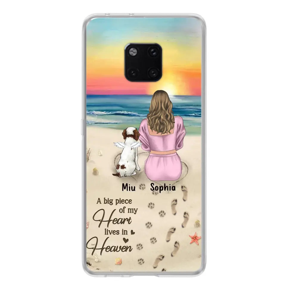 Personalized Memorial Dog Mom Phone Case - Up to 3 Dogs - Memorial Gift Idea for Dog Owners - A Big Piece Of My Heart Lives In Heaven - Case for Oppo/Xiaomi/Huawei