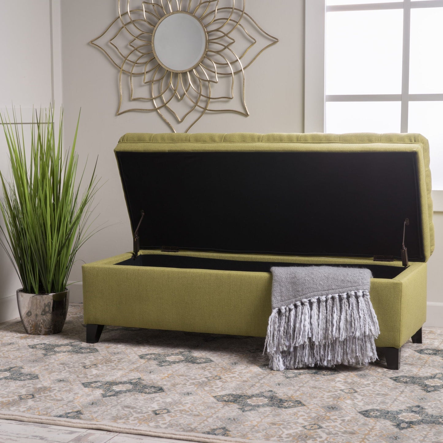 Juliana Storage Ottoman With Birch Legs