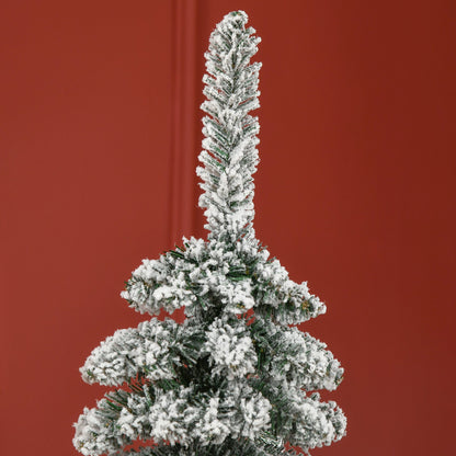 HOMCOM 6' Tall Unlit Snow Flocked Artificial Christmas Tree