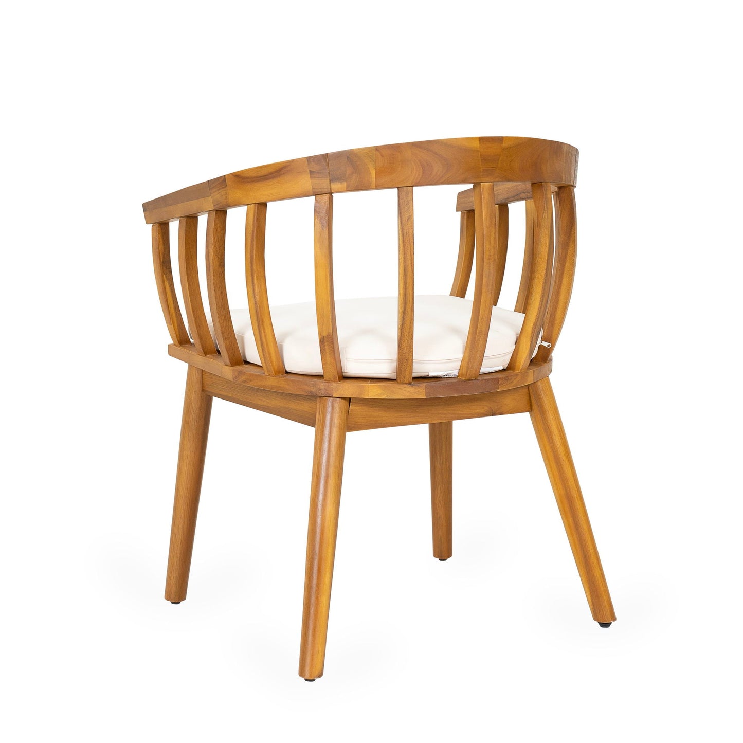 Klismos Dining Armchair (Set of 2) - Teak / Beige