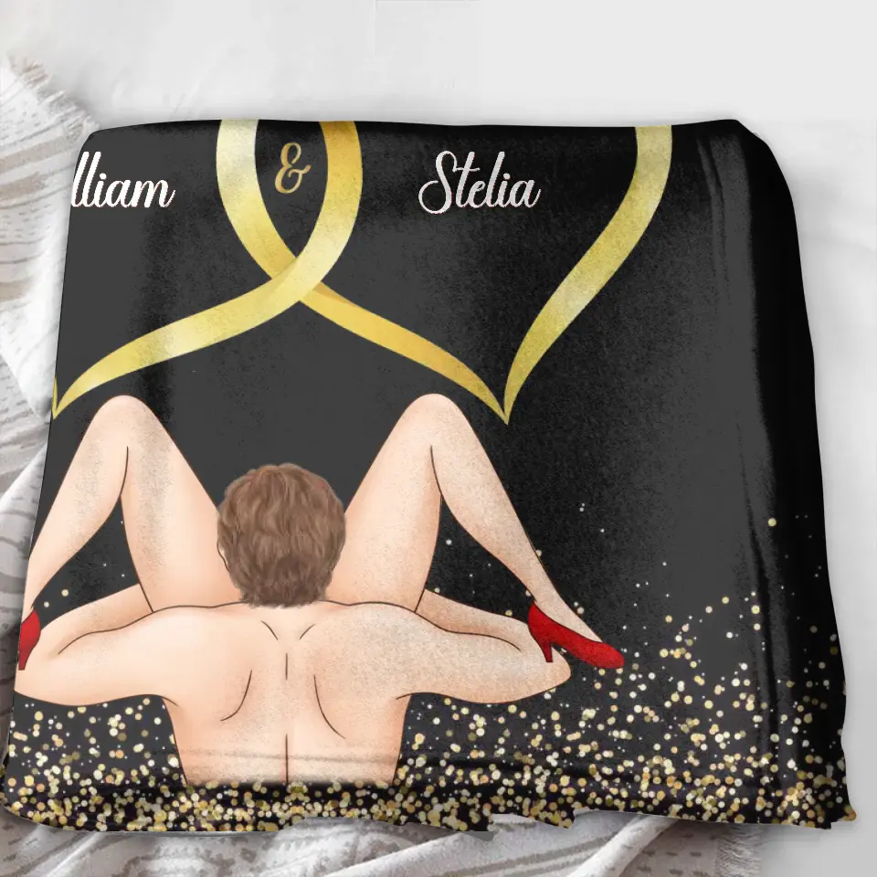 Personalized Couple Quilt/Fleece Throw Blanket - Gift Idea For Him/Her - I Love Your Face Especially When It's In Between My Legs