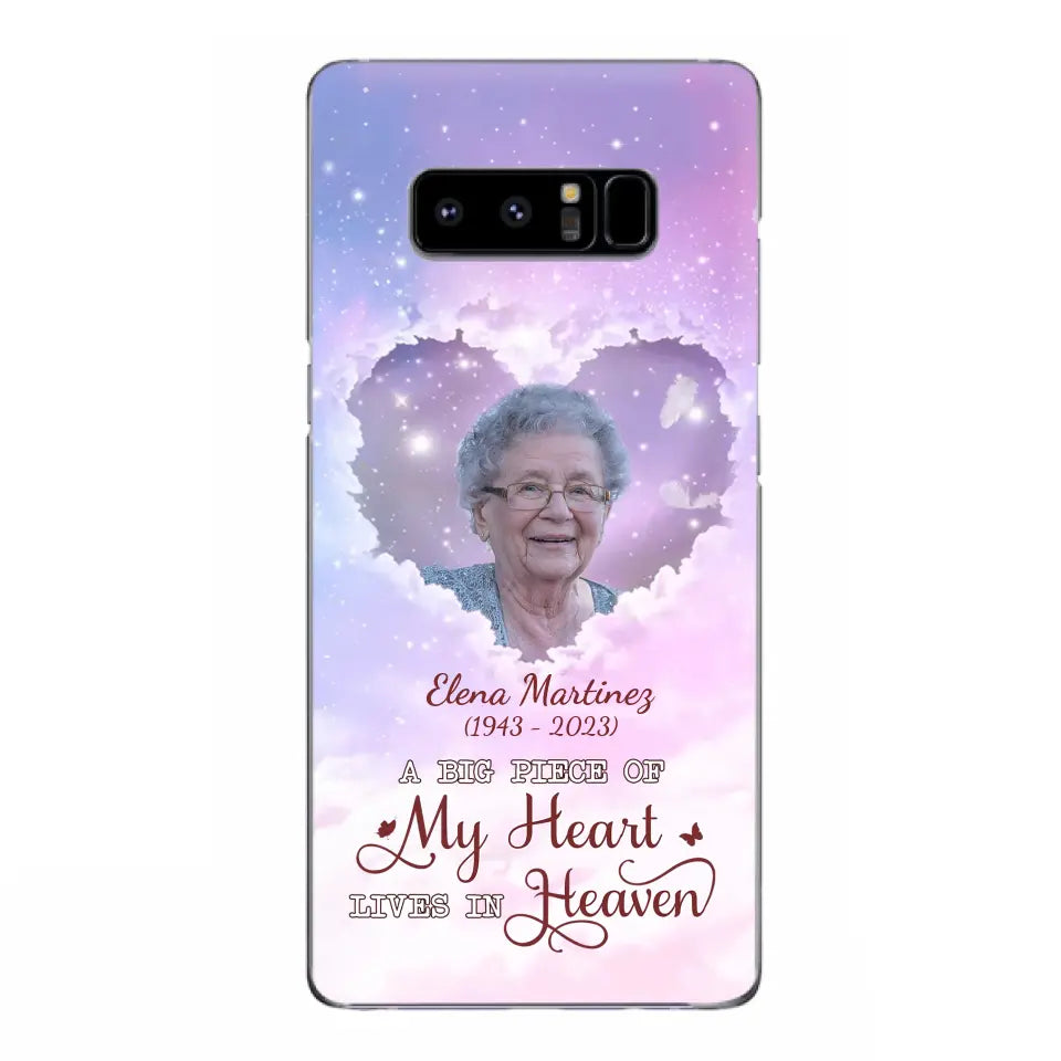 Custom Personalized Memorial Photo Phone Case - Memorial Gift For Family Member - Upload Photo - Case For iPhone/Samsung - A Big Piece Of My Heart Lives In Heaven