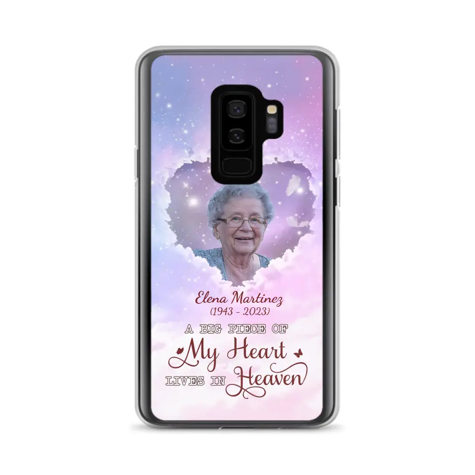 Custom Personalized Memorial Photo Phone Case - Memorial Gift For Family Member - Upload Photo - Case For iPhone/Samsung - A Big Piece Of My Heart Lives In Heaven