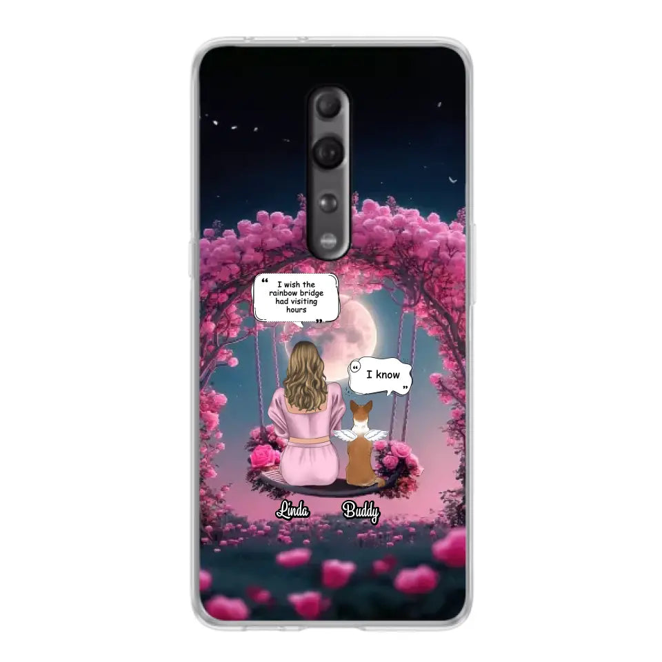 Custom Memorial Dog Mom Phone Case - Up to 4 Dogs - Memorial Gift Idea For Dog Owners - I Wish The Rainbow Bridge Had Visiting Hours - Case For Oppo/Xiaomi/Huawei