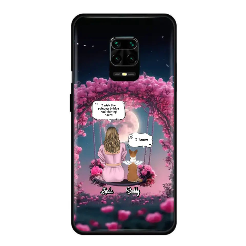 Custom Memorial Dog Mom Phone Case - Up to 4 Dogs - Memorial Gift Idea For Dog Owners - I Wish The Rainbow Bridge Had Visiting Hours - Case For Oppo/Xiaomi/Huawei