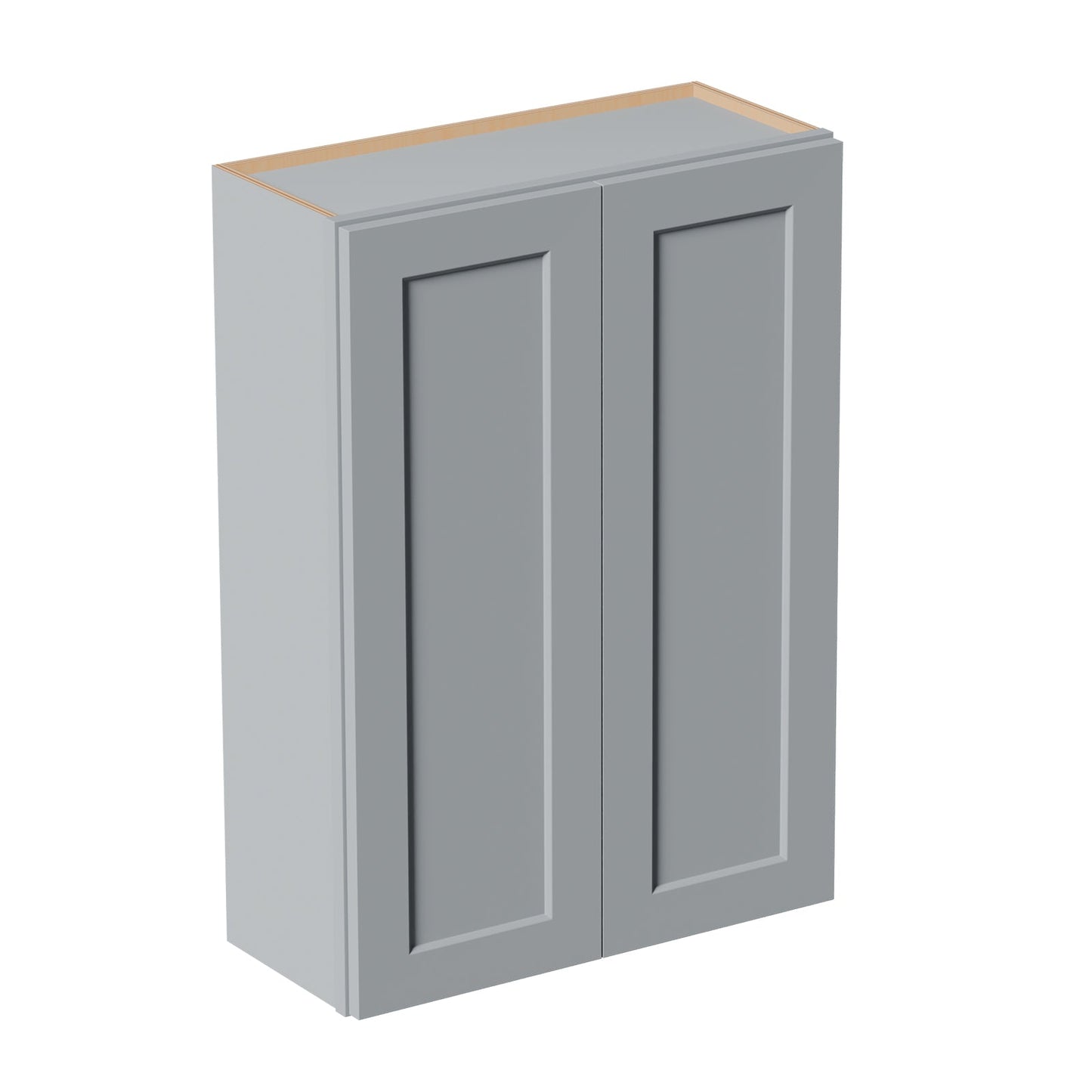 Gray Shaker Solid Wood Wall Cabinet with Soft-Close Doors
