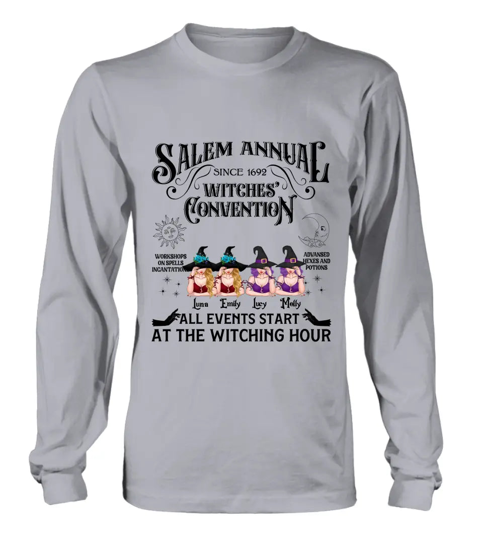 Personalized Halloween Witch Shirt/Hoodie - Gift Idea For Halloween/Besties - Up to 4 Witches - Salem Annual Since 1692 Witches' Convention