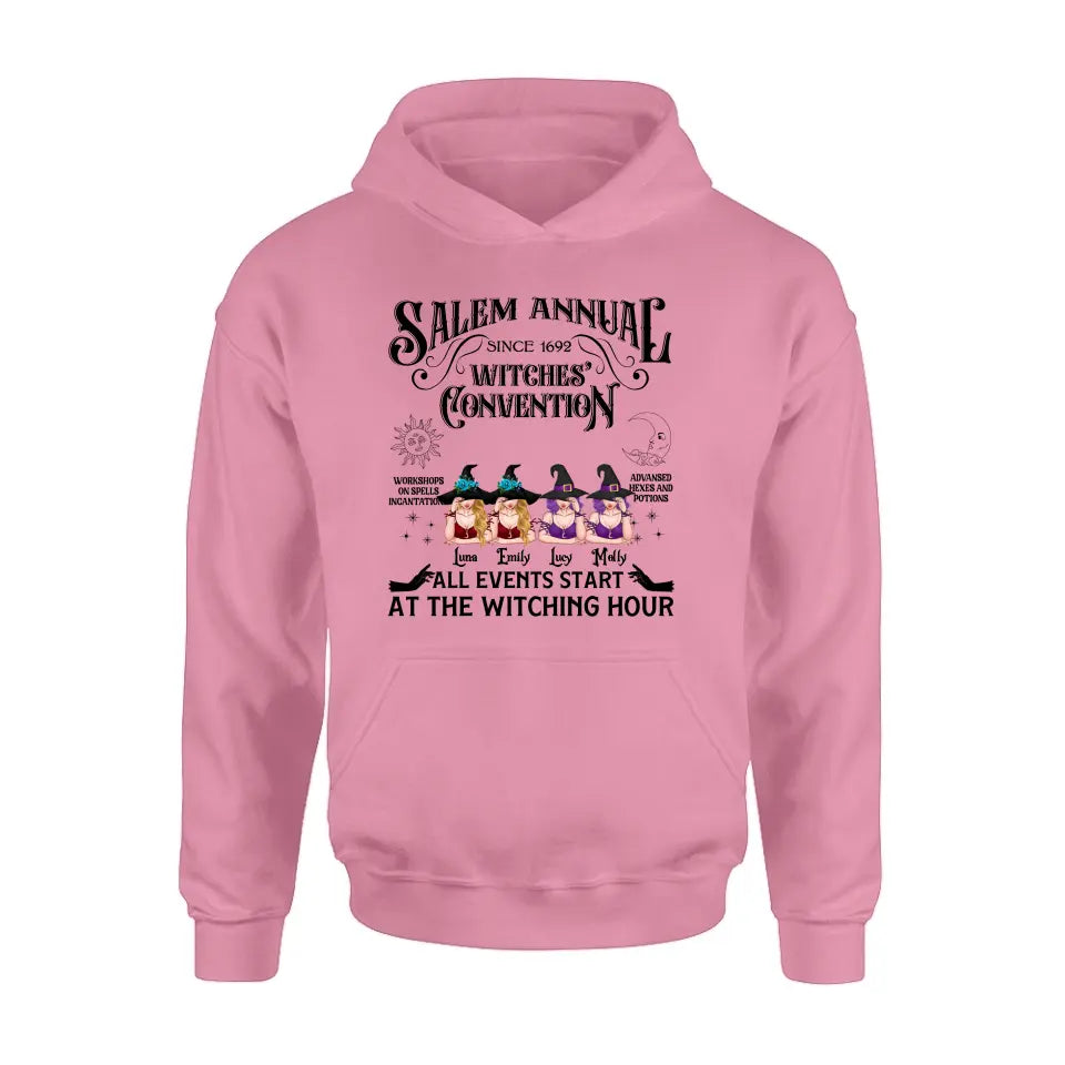 Personalized Halloween Witch Shirt/Hoodie - Gift Idea For Halloween/Besties - Up to 4 Witches - Salem Annual Since 1692 Witches' Convention