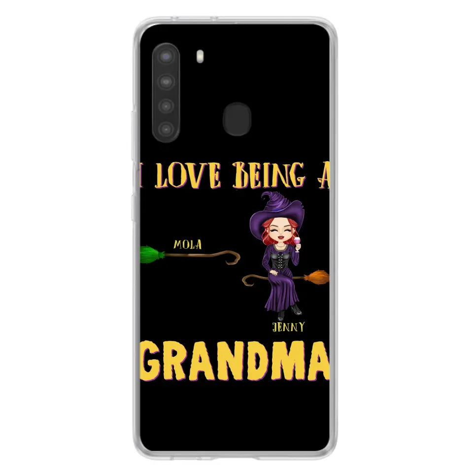 Personalized Witch Grandma Phone Case - Gift Idea For Halloween/Witch/Grandma - Upto 8 Kids - I Love Being A Grandma - Case For iPhone/Samsung
