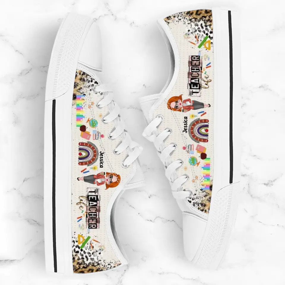 Personalized Teacher Low Top Sneakers - Gift Idea For Teacher's Day/ Birthday/ Friend