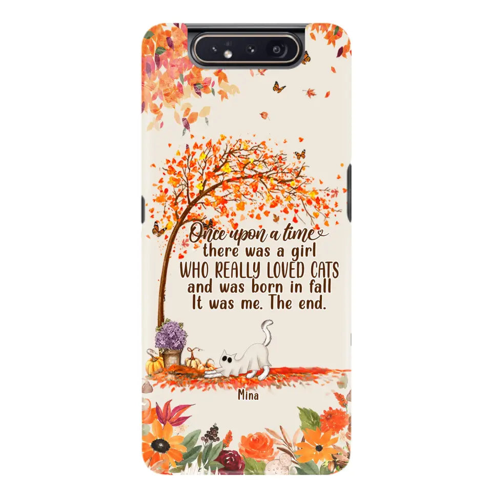 Personalized Cat & Fall Phone Case - Up to 6 Cats - Autumn Gift For Cat Lover - Once Upon A Time - Case For iPhone And Samsung