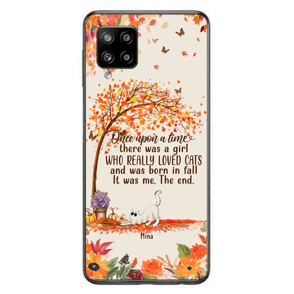 Personalized Cat & Fall Phone Case - Up to 6 Cats - Autumn Gift For Cat Lover - Once Upon A Time - Case For iPhone And Samsung