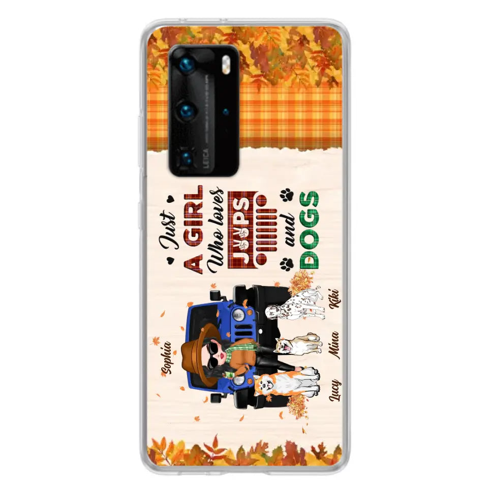 Personalized Off-road Autumn Girl Phone Case - Gift Idea For Girl/Dog Lovers - Up to 3 Dogs - Case For Oppo/Xiaomi/Huawei