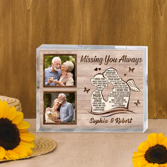 Personalized Memorial Husband Acrylic Plaque - Upload Photos - Memorial Gift Idea For Loss Husband - Missing You Always