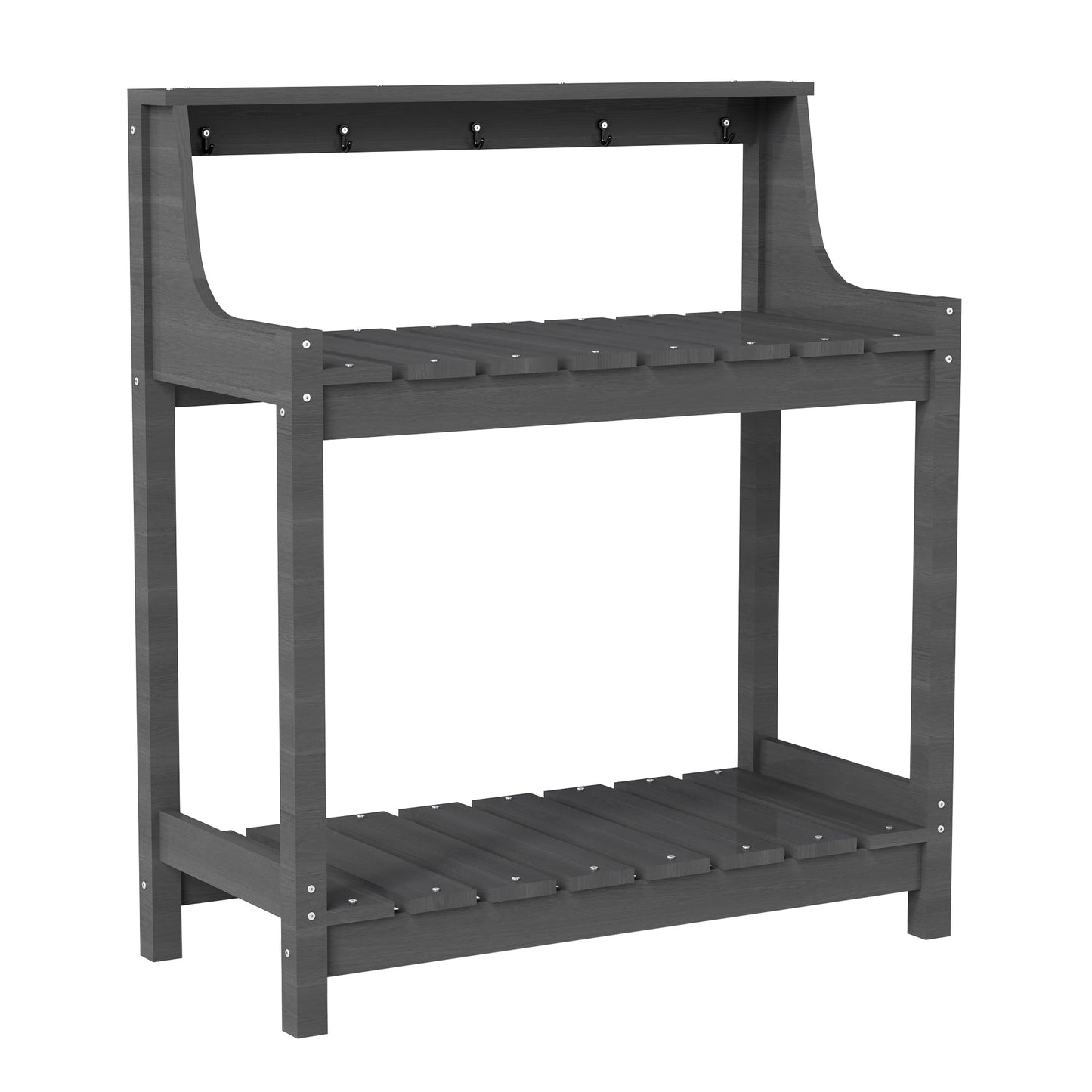 Potting Benches for Outside, HDPE Garden Potting Table with Storage