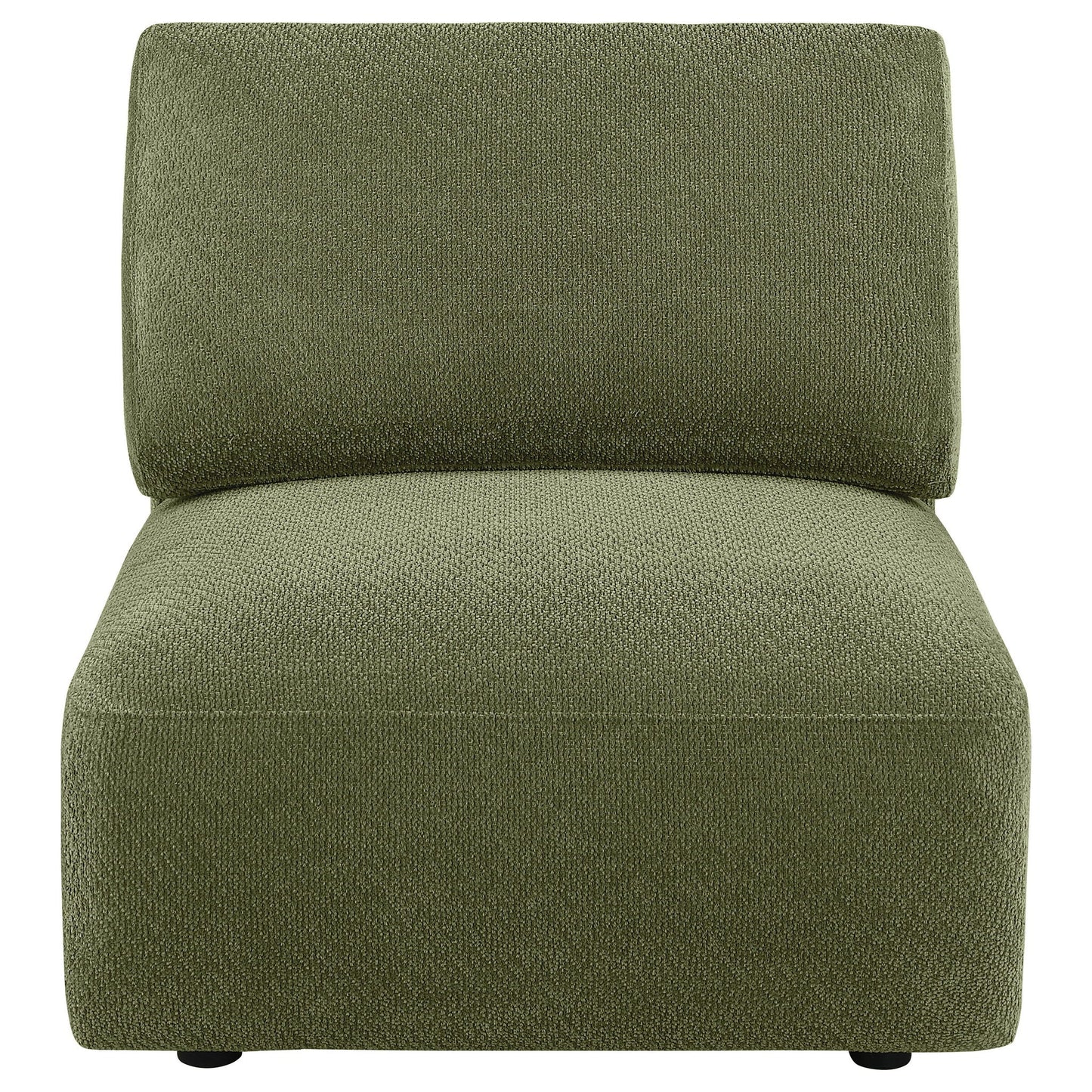 Elysia Chenille Upholstered Modular Armless Chair Green
