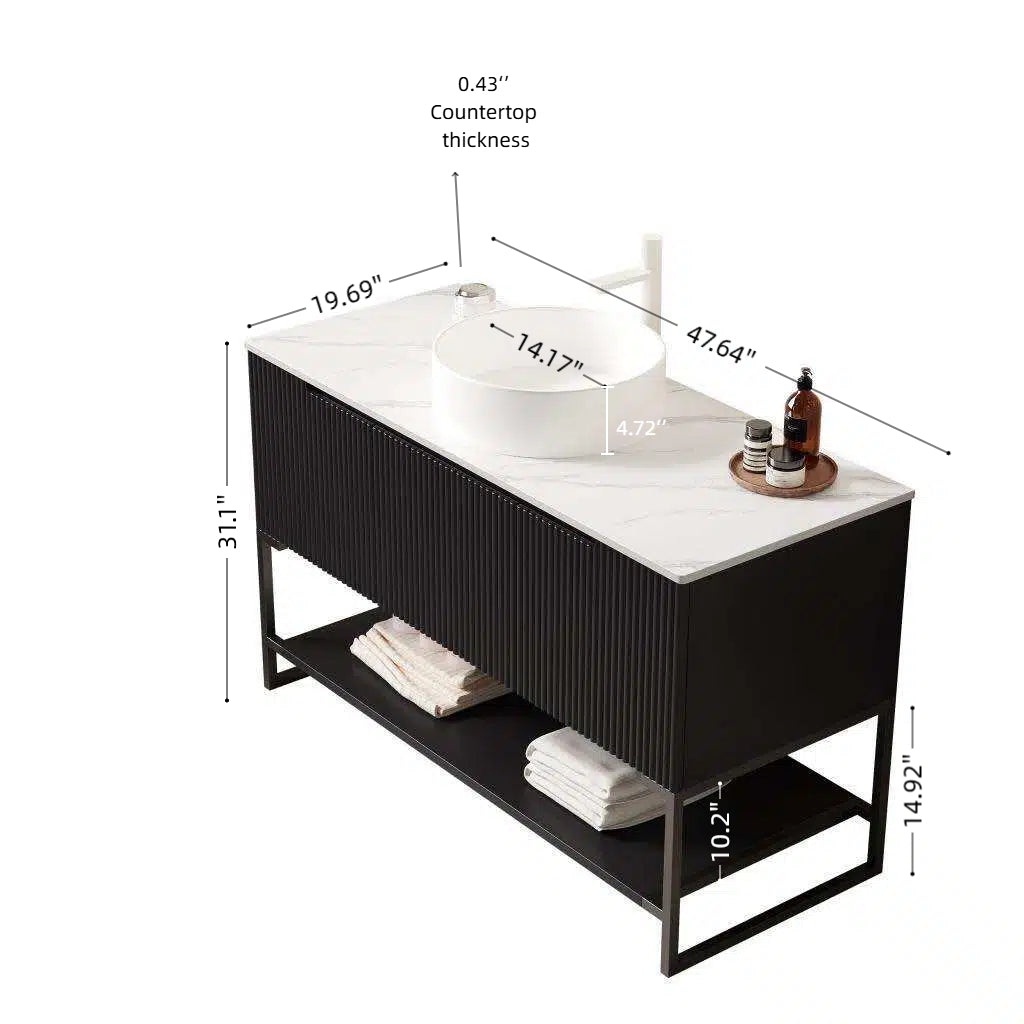 Tulio 48" Bathroom Vanity with Sink and Storage Cabinet