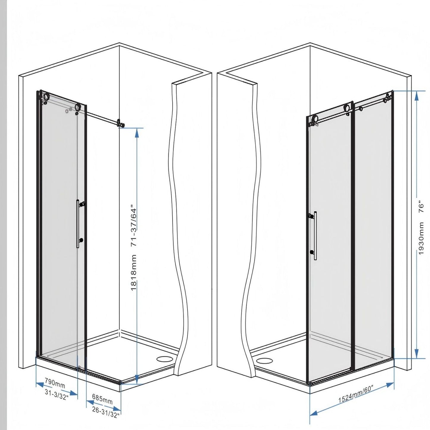 Frameless Shower Door With Handle
