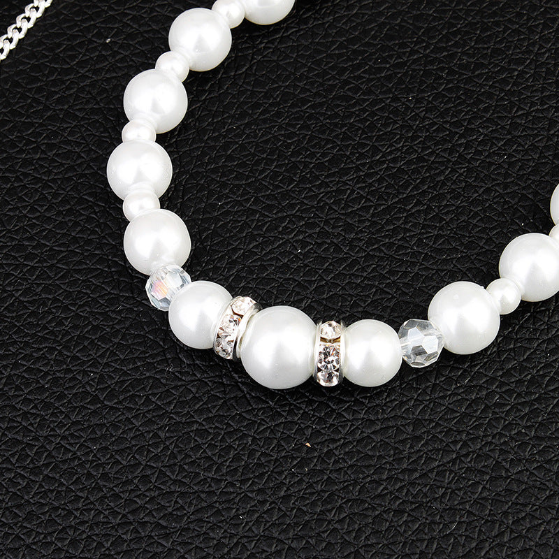 long pearl pendant fringe necklace back body chain