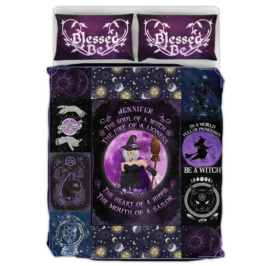 Personalized Witch Quilt Bed Sets - Halloween Gift Idea For Witch Lovers - The Soul of A Witch The Fire Of A Lioness