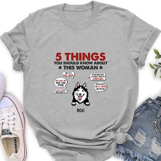 Personalized Dog Mom Shirt/Hoodie - Up to 5 Dogs - Gift Idea for Dog Mom/Dog Lovers - Something You Should Know About My Mom Before Visiting My House