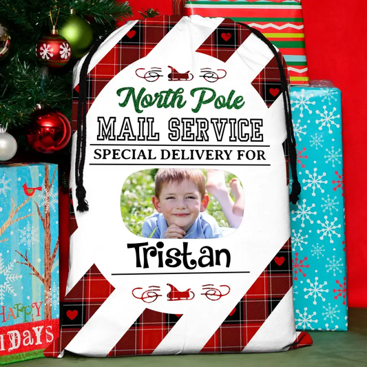 Personalized Kid Santa Sack - Christmas Gift Idea for Kids - North Pole Mail Service Special Delivery For Kid
