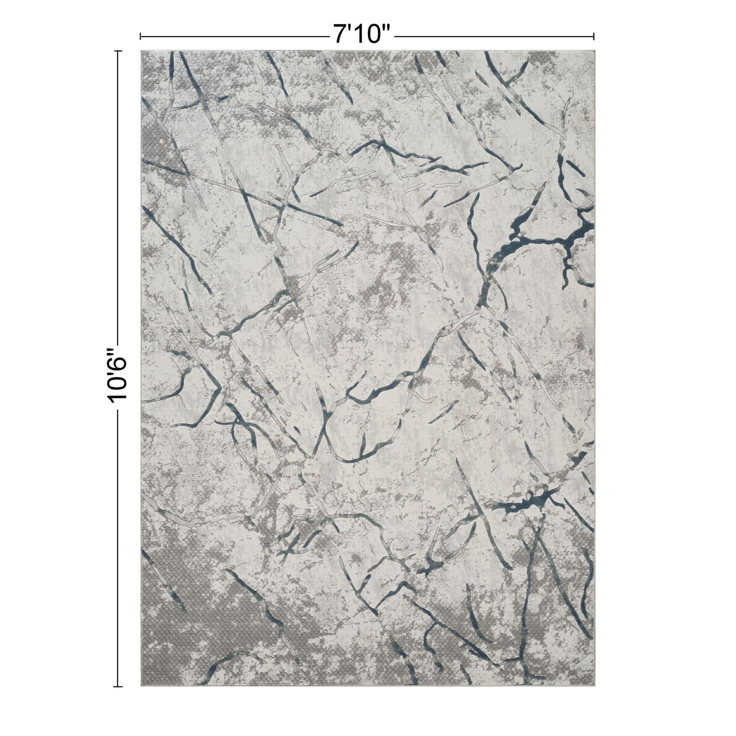 Geometrix - 7'10" X 10'6" Area Rug, Geometric 3D Effect - Ivory / Gray