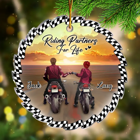 Personalized Acrylic Ornament - Christmas Gift Idea For Biker Lovers - Riding Partners For Life