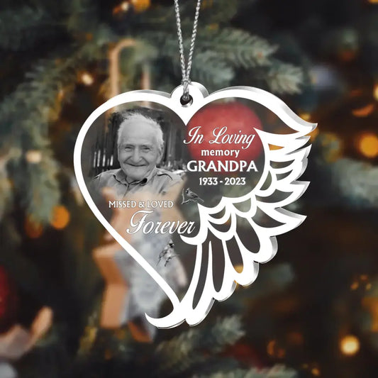Personalized Custom Acrylic Ornament - Upload Photo - Memorial Gift Idea For Christmas - In Loving Memory