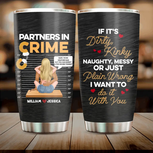 Personalized Couple Tumbler - Gift Idea For Couple/Valentines Day - Partners In Crime