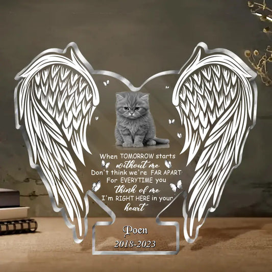 Personalized Memorial Pet Photo Acrylic Plaque - Memorial Gift Idea For Loss Of Pet