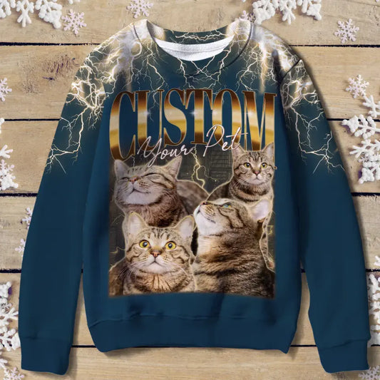 Personalized Pet Photo AOP Sweater - Christmas Gift Idea for Pet Lovers