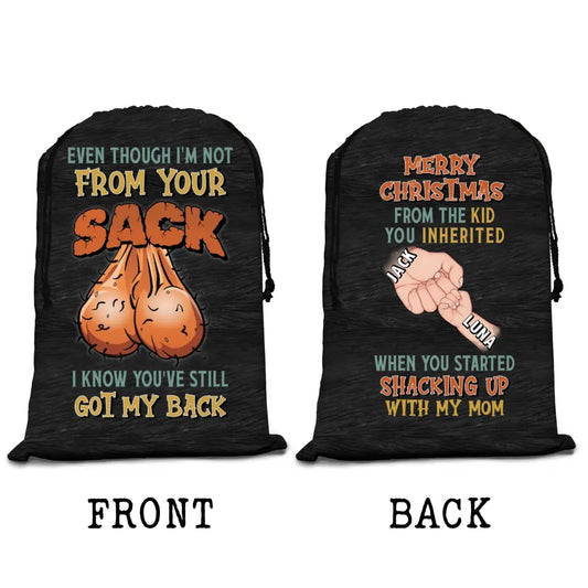 Personalized Dad Santa Sack - Christmas Gift Idea For Dad - Up to 6 Kids - Merry Christmas From The Kid You Inherited
