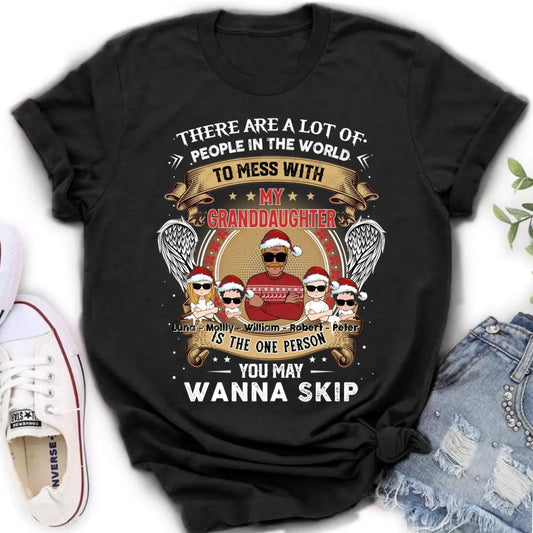 Personalized Grandpa Shirt/Hoodie - Christmas Gift Idea For Grandpa From Grandkids - Up to 4 Grandkids - You May Wanna Skip