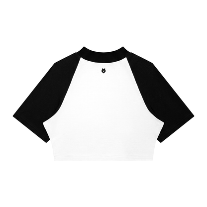 Loki & Ivy Women’s Color Block Raglan Crop T-Shirt