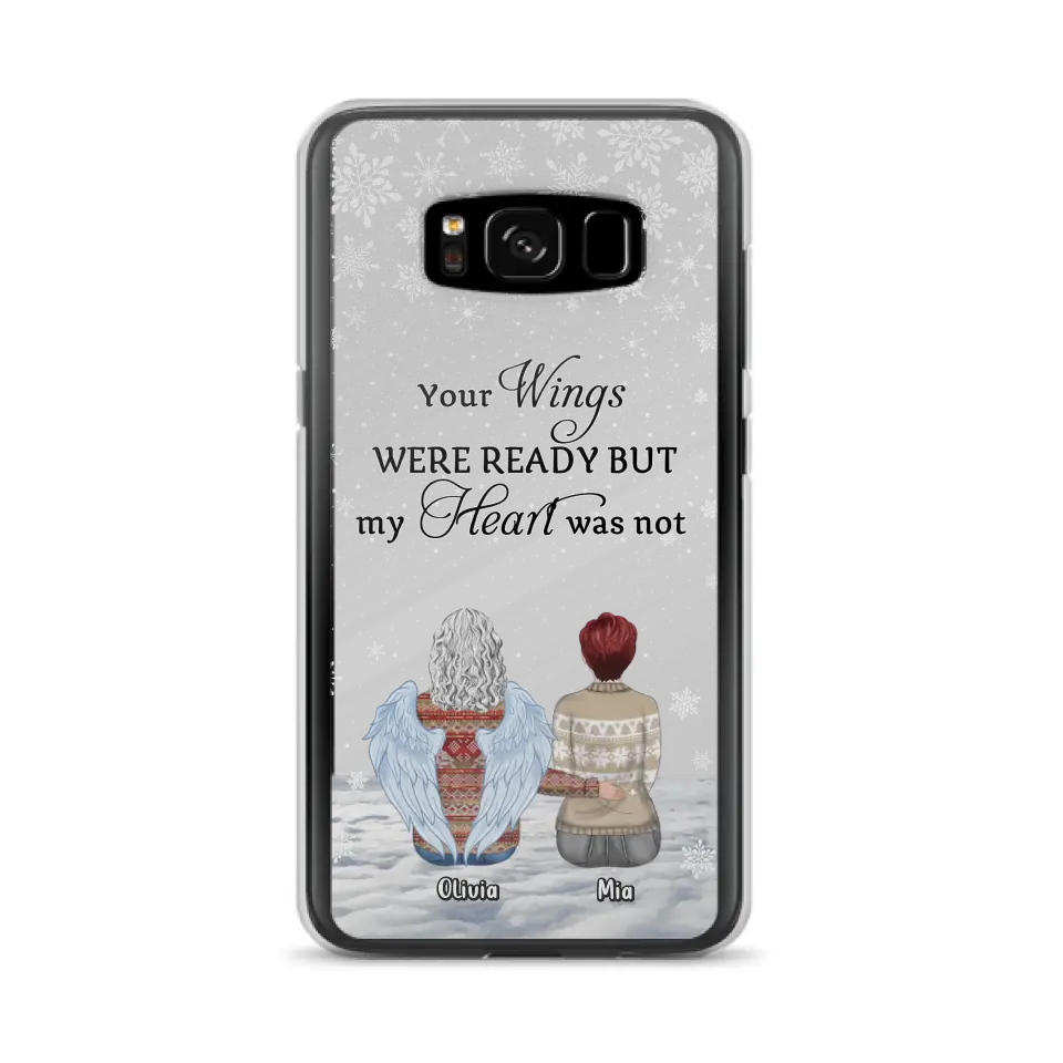 Personalized Memorial Phone Case - Up to 5 People - Gift Idea For Family - Your Wings Were Ready But My Heart Was Not - Case For iPhone/Samsung
