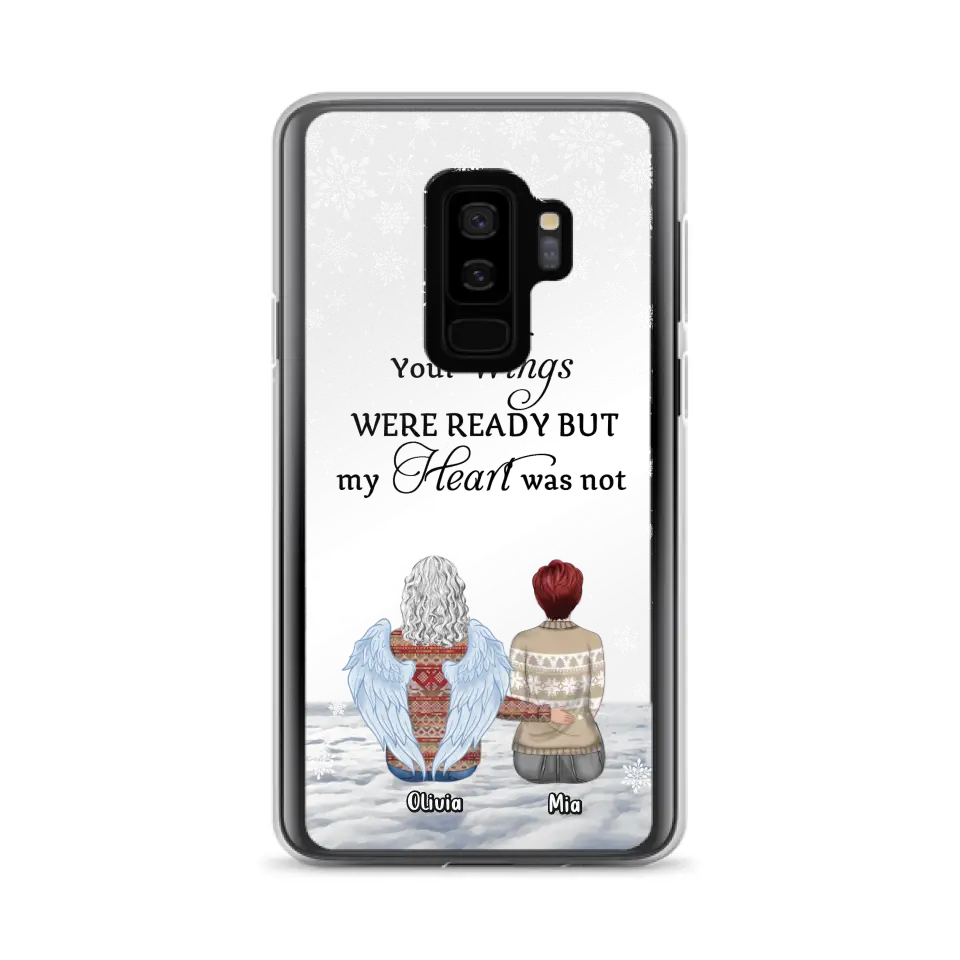 Personalized Memorial Phone Case - Up to 5 People - Gift Idea For Family - Your Wings Were Ready But My Heart Was Not - Case For iPhone/Samsung