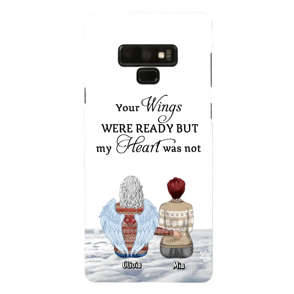 Personalized Memorial Phone Case - Up to 5 People - Gift Idea For Family - Your Wings Were Ready But My Heart Was Not - Case For iPhone/Samsung