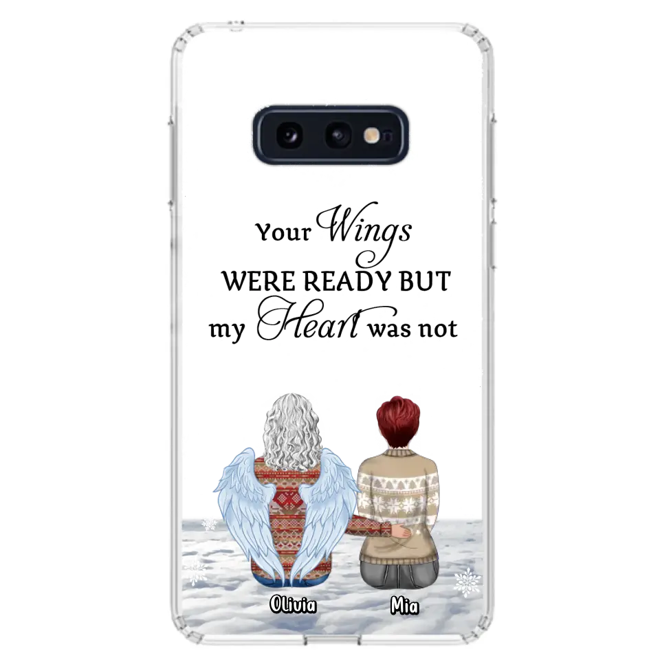 Personalized Memorial Phone Case - Up to 5 People - Gift Idea For Family - Your Wings Were Ready But My Heart Was Not - Case For iPhone/Samsung
