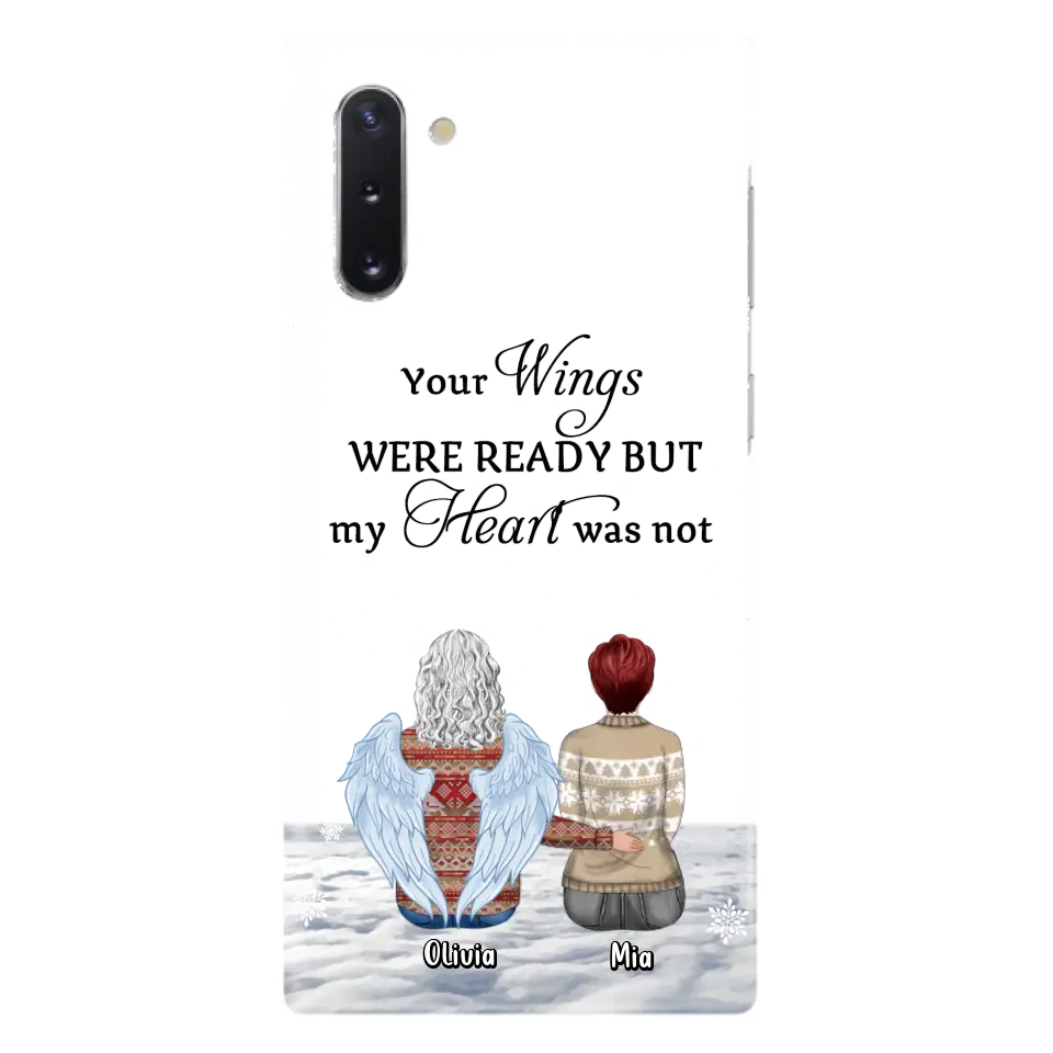 Personalized Memorial Phone Case - Up to 5 People - Gift Idea For Family - Your Wings Were Ready But My Heart Was Not - Case For iPhone/Samsung