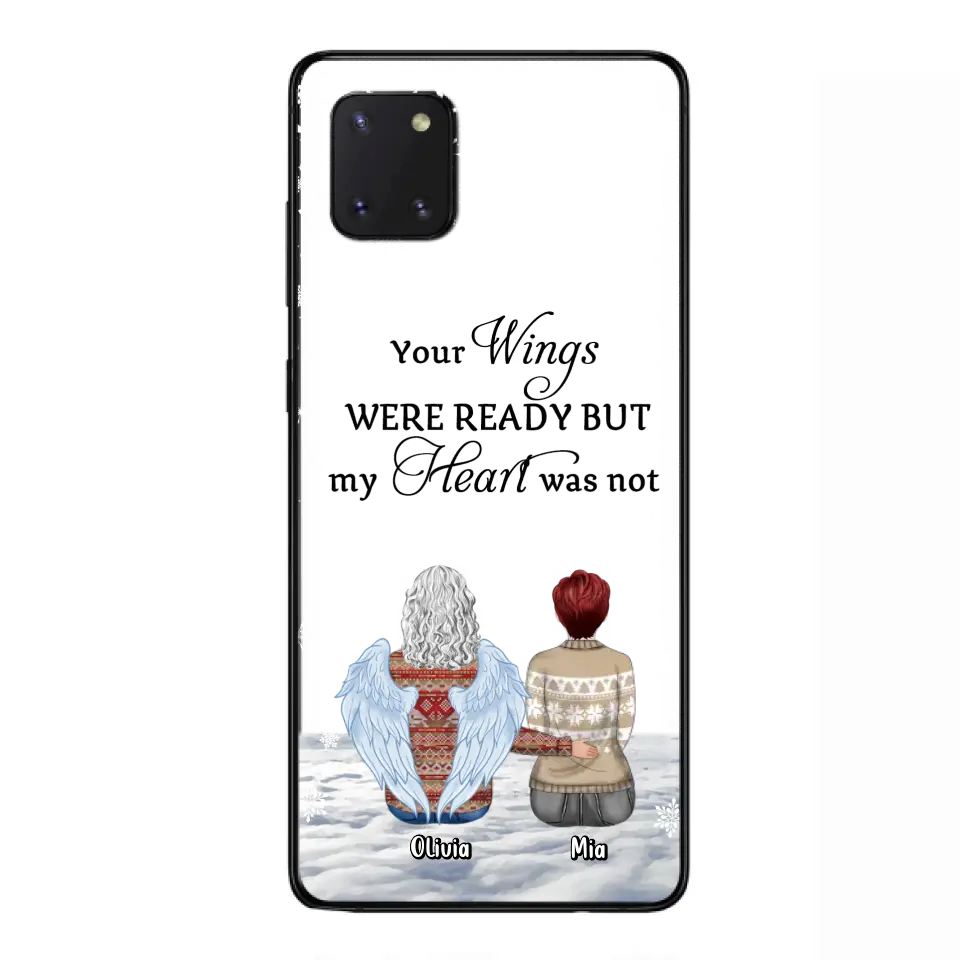 Personalized Memorial Phone Case - Up to 5 People - Gift Idea For Family - Your Wings Were Ready But My Heart Was Not - Case For iPhone/Samsung