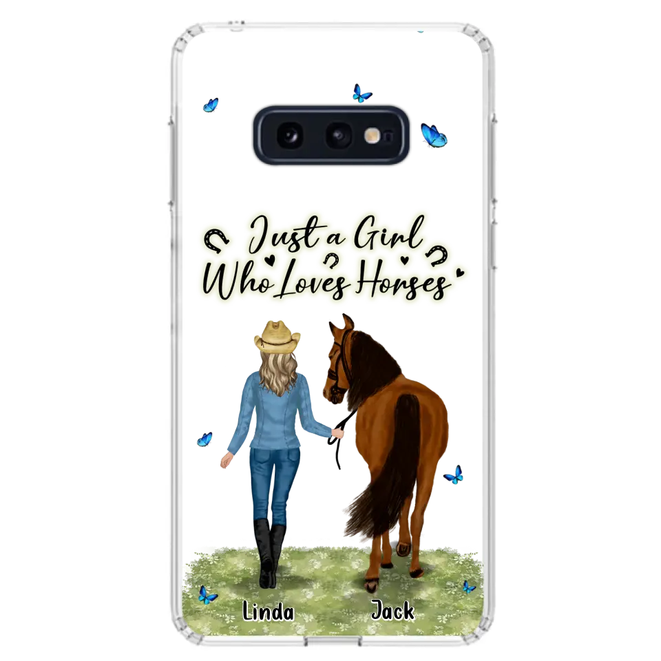 Personalized Horse Girl Phone Case - Up to 6 Horses - Gift Idea for Horse Lovers - Just A Girl Who Loves Horses - Case for iPhone/Samsung