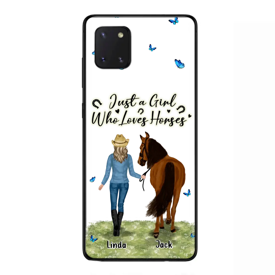 Personalized Horse Girl Phone Case - Up to 6 Horses - Gift Idea for Horse Lovers - Just A Girl Who Loves Horses - Case for iPhone/Samsung