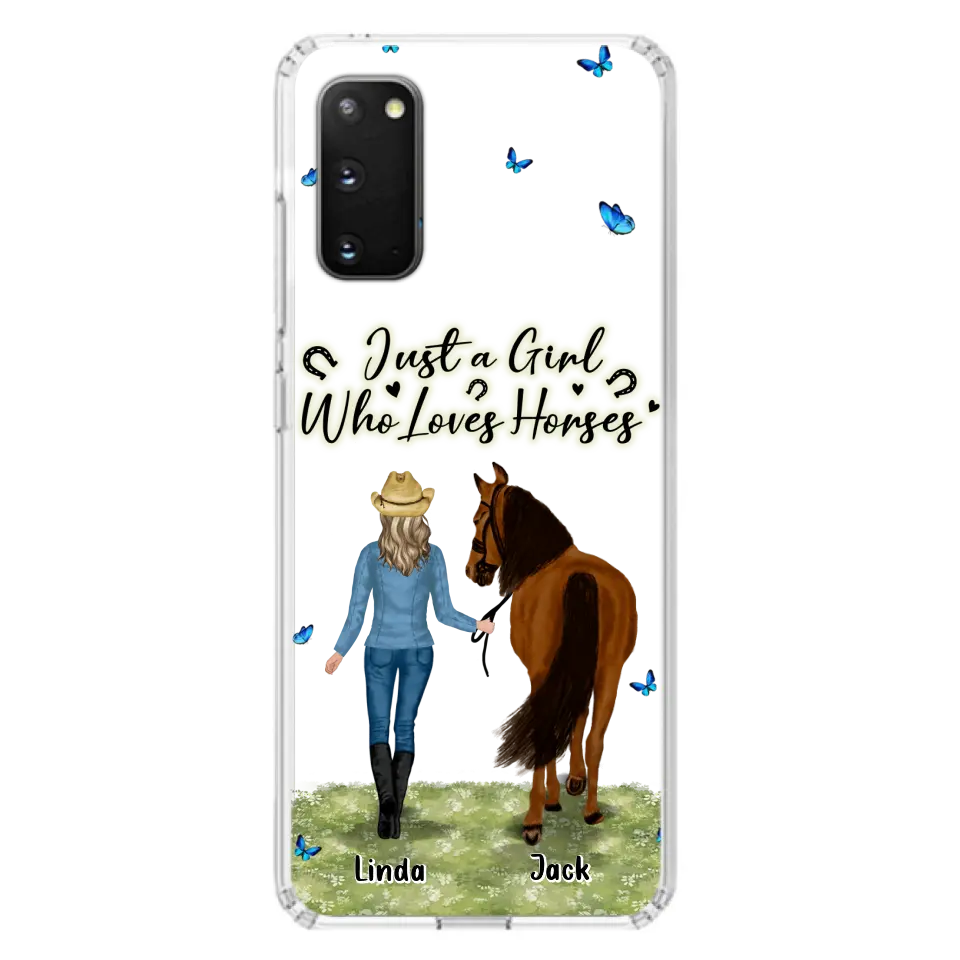 Personalized Horse Girl Phone Case - Up to 6 Horses - Gift Idea for Horse Lovers - Just A Girl Who Loves Horses - Case for iPhone/Samsung