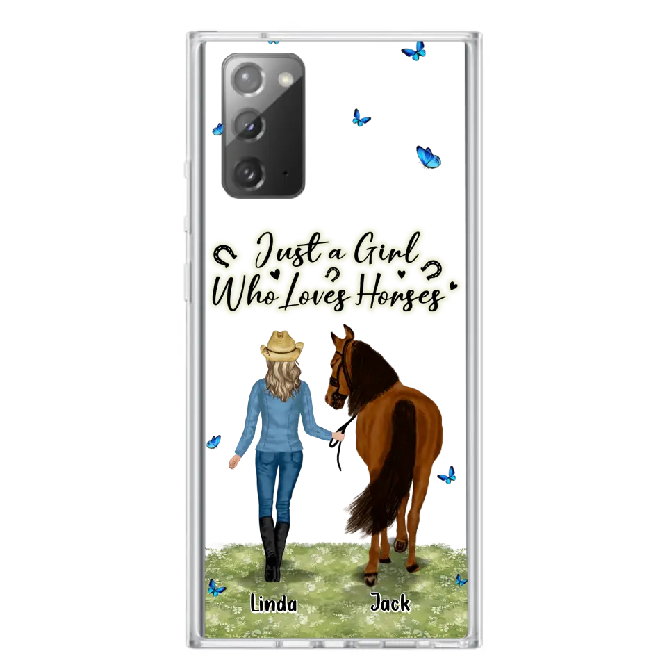 Personalized Horse Girl Phone Case - Up to 6 Horses - Gift Idea for Horse Lovers - Just A Girl Who Loves Horses - Case for iPhone/Samsung
