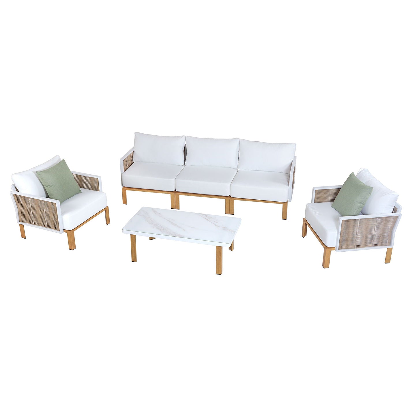 Vine - 4 Piece Outdoor Conversation Set - White